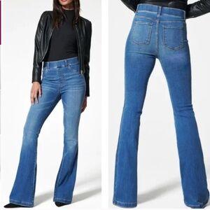 SPANX Sz XL Tall Style 20456T Vintage Indigo Pull On Stretch Flare Jeans